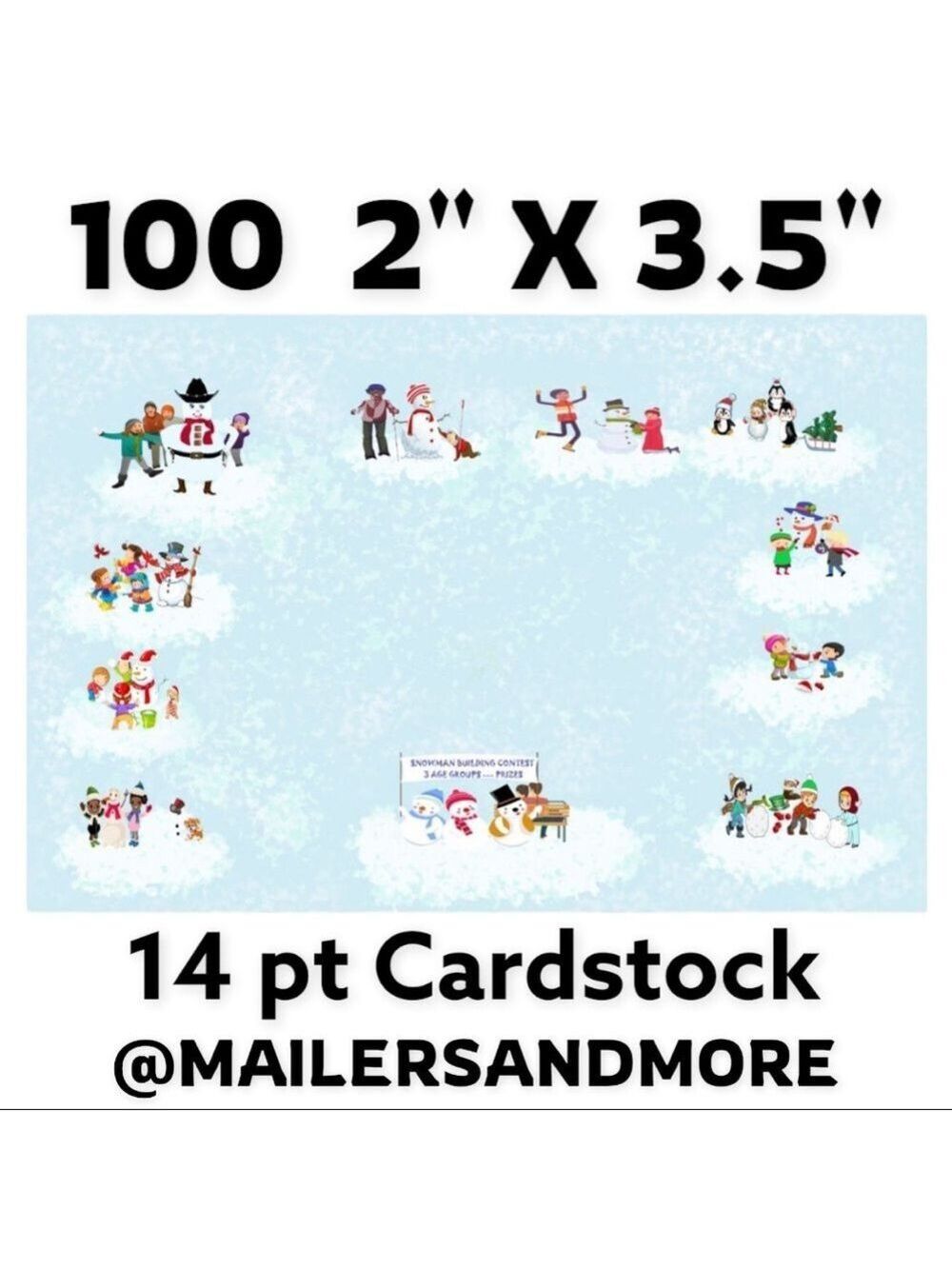 100 Snowman Contest Christmas Thank You Cards. PRICE IS FIRM
